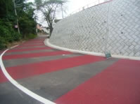 擁壁設置を含む道路改良工事