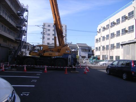 屋上アンテナ基礎工事1