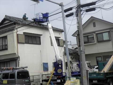 瓦屋根シート養生2